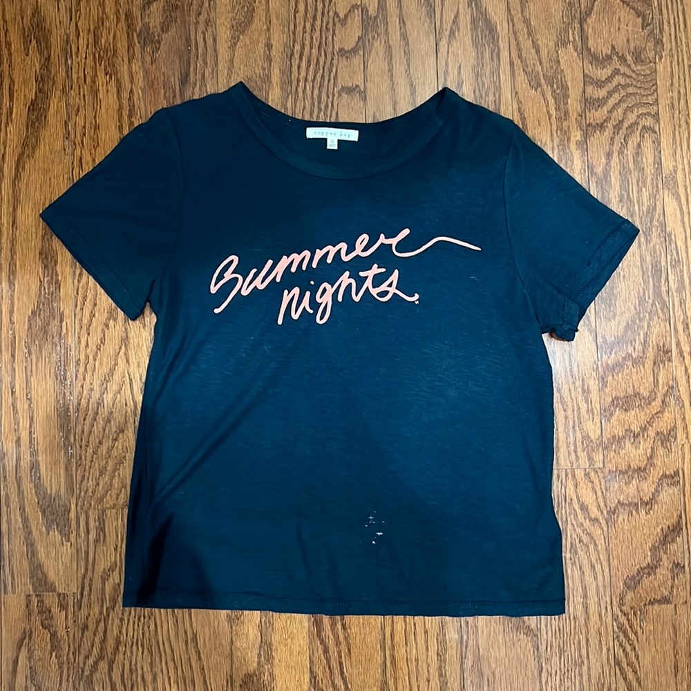 Navy Copper Key Crop Top (S)